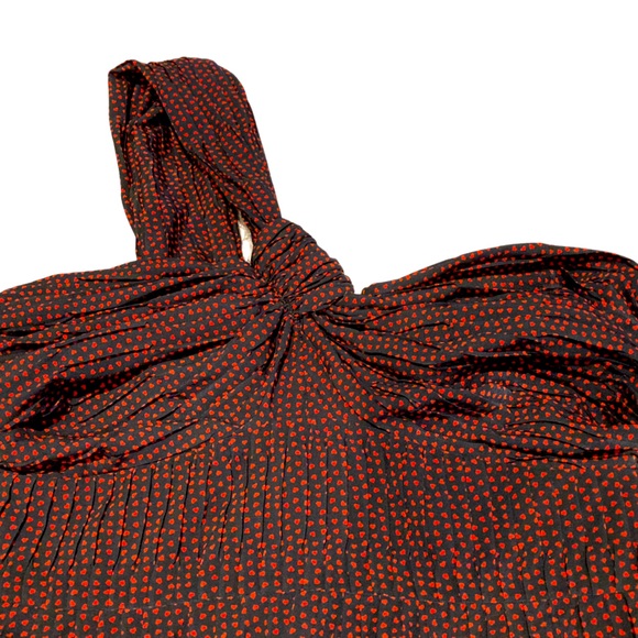 Alexis Luska Asymmetrical One Shoulder Black & Red Heart Print Mini Dress - Sz M - Picture 9 of 13